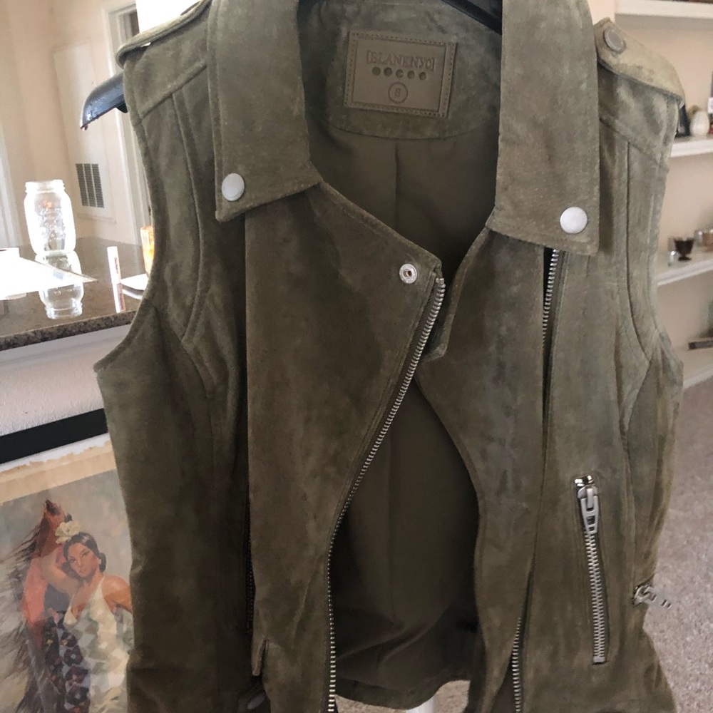 BLANK NYC green suede leather vest